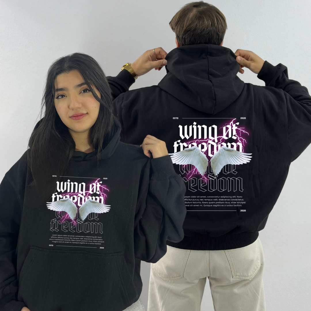 Freedom Wings Streetwear Vibe Hoodie Oversized (Unisex)