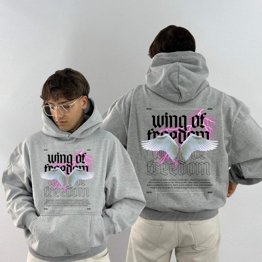 Freedom Wings Streetwear Vibe Hoodie Oversized (Unisex)