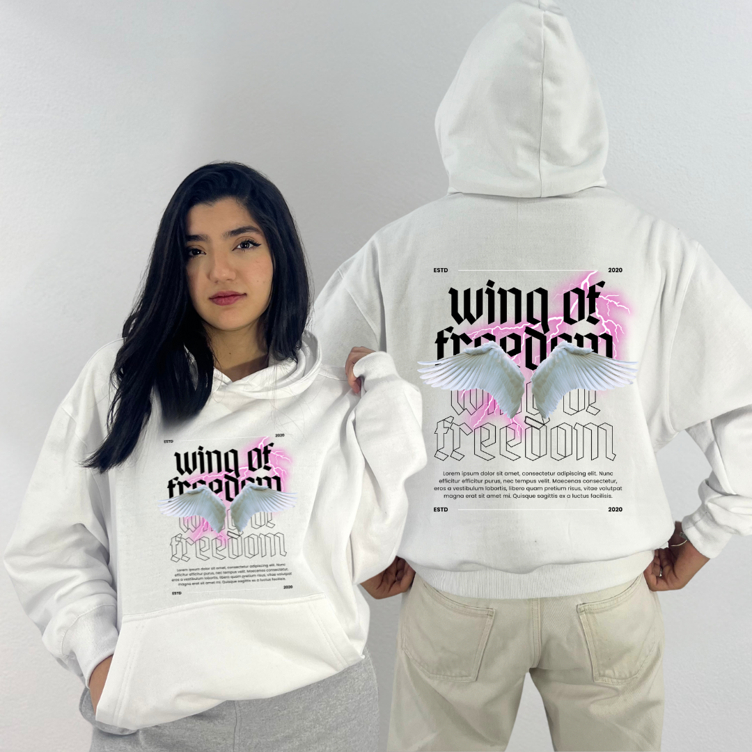 Freedom Wings Streetwear Vibe Hoodie Oversized (Unisex)